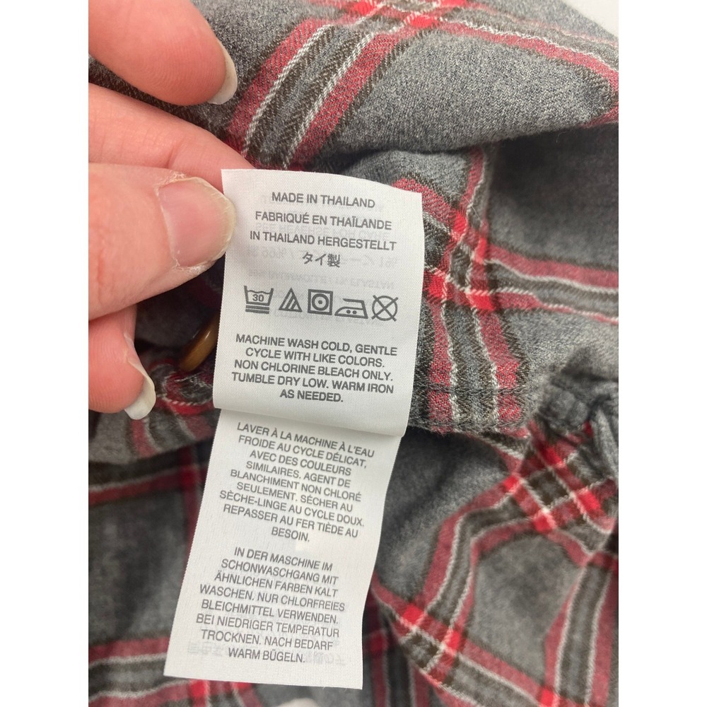 J. Crew Plaid Tunic Shirt Women's Size 4T Tall Gray Red - Picture 14 of 15